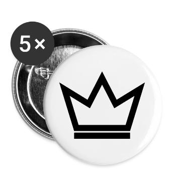Crown Princess King Queen symbol vector - Buttons large 2.2''/56 mm (5-pack) - white - Front
