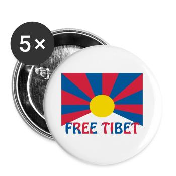 free tibet flag - Buttons large 2.2''/56 mm (5-pack) - white - Front