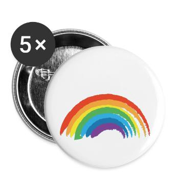 Regenbogen Love is Love Lgbtq Rainbow Gay Pride - Buttons groß 56 mm (5er Pack) - Weiß - Vorne