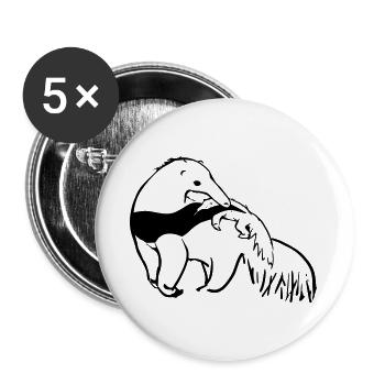 Anteater mother with baby - Buttons large 2.2''/56 mm (5-pack) - white - Front