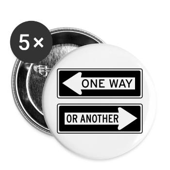 ONE WAY OR ANOTHER One-way street direction Option - Buttons large 2.2''/56 mm (5-pack) - white - Front