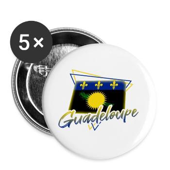 Guadeloupe - Buttons groß 56 mm (5er Pack) - Weiß - Vorne