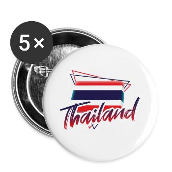 Thaïlande - Lot de 5 grands badges (56 mm) - blanc - Devant