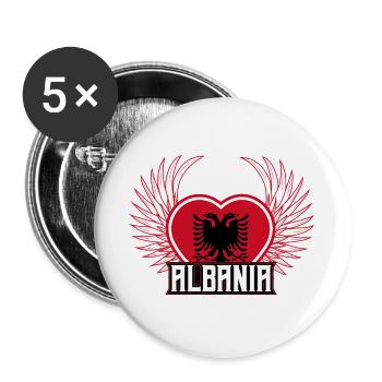 Albanie - Lot de 5 grands badges (56 mm) - blanc - Devant