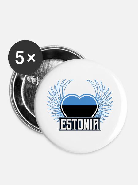 Estland - Buttons groß 56 mm (5er Pack) - Weiß