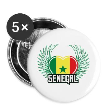 Senegal - Buttons groß 56 mm (5er Pack) - Weiß - Vorne