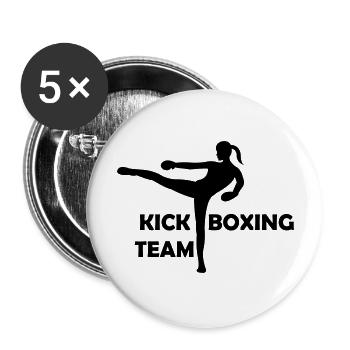 kickboxing woman team - Buttons groß 56 mm (5er Pack) - Weiß - Vorne