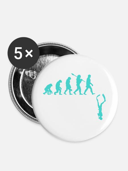 Evolution des Freitauchens - Buttons groß 56 mm (5er Pack) - Weiß