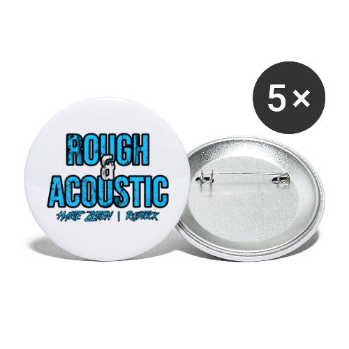 Rough & Acoustic Logo - Buttons groß 56 mm (5er Pack)