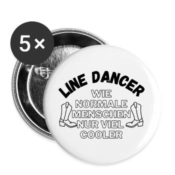 Line Dancer: Wie normale Menschen nur viel cooler - Buttons groß 56 mm (5er Pack) - Weiß - Vorne