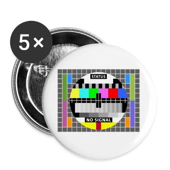Tester l’état de l’image sans signal Écran Affichage Geek - Lot de 5 grands badges (56 mm) - blanc - Devant