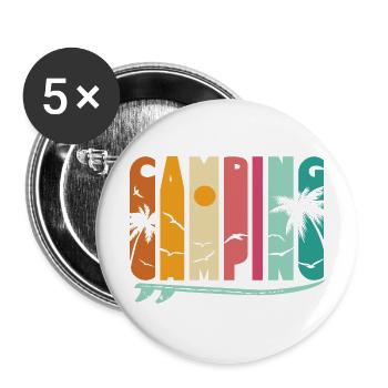 Camping Sunset - Buttons large 2.2''/56 mm (5-pack) - white - Front