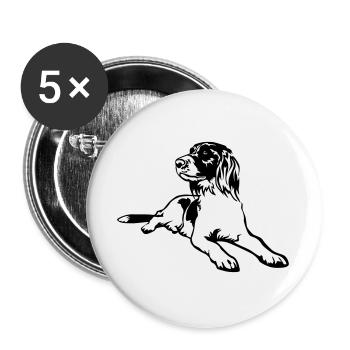 Münsterländer - Buttons groß 56 mm (5er Pack) - Weiß - Vorne