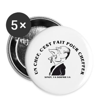chirac - Lot de 5 grands badges (56 mm) - blanc - Devant