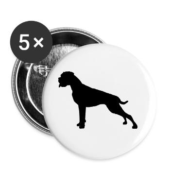 Boxer Stand silhouette - Buttons groß 56 mm (5er Pack) - Weiß - Vorne