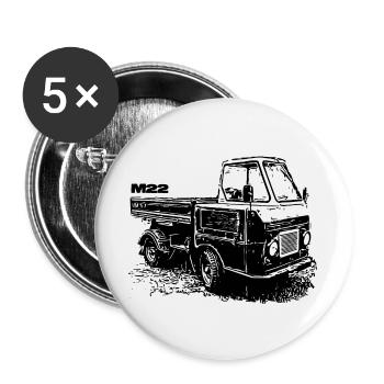 Multivoiture M22 - Lot de 5 grands badges (56 mm) - blanc - Devant