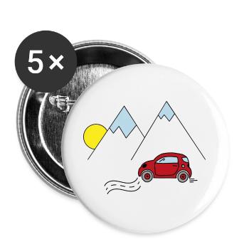 Car - Buttons large 2.2''/56 mm (5-pack) - white - Front
