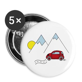 Car - Buttons large 2.2''/56 mm (5-pack) - white - Front