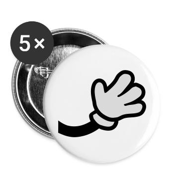Agiter la main de la bande dessinée - Lot de 5 grands badges (56 mm) - blanc - Devant