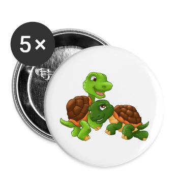 Famille Turtle - Lot de 5 grands badges (56 mm) - blanc - Devant