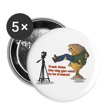 Lustiges Karpfenfischen-Design Fang-und-Freilass-Humor - Buttons groß 56 mm (5er Pack) - Weiß - Vorne