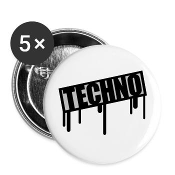 Techno Stamp Drops - Buttons large 2.2''/56 mm (5-pack) - white - Front