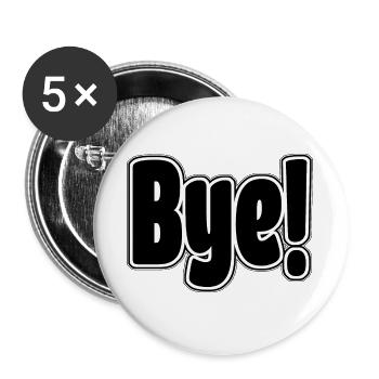 Bye!. Cheerful expression - Buttons large 2.2''/56 mm (5-pack) - white - Front