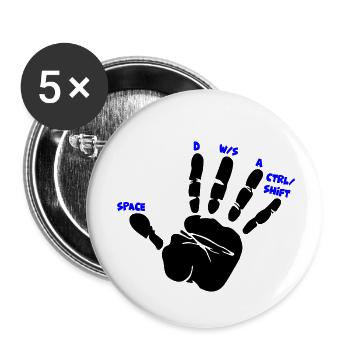 Farbe änderbar | WASD Gamer Gaming Hand - Buttons groß 56 mm (5er Pack) - Weiß - Vorne