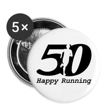 50e anniversaire d’un coureur - Lot de 5 grands badges (56 mm) - blanc - Devant