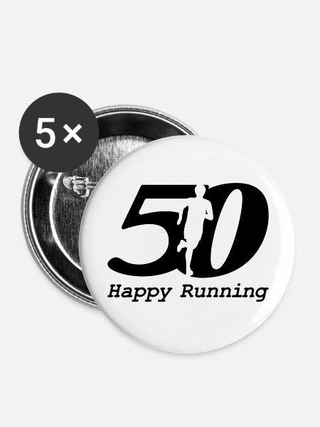 50th birthday of a runner - Buttons large 2.2''/56 mm (5-pack) - white
