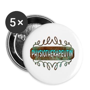 Physiotherapeutin - Buttons groß 56 mm (5er Pack) - Weiß - Vorne