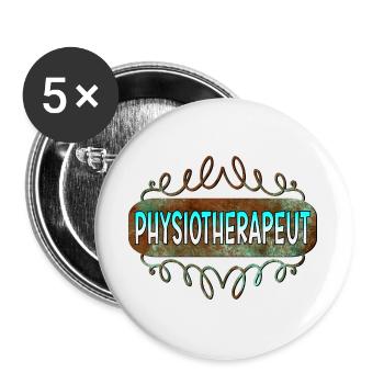 Physiotherapeut - Buttons groß 56 mm (5er Pack) - Weiß - Vorne