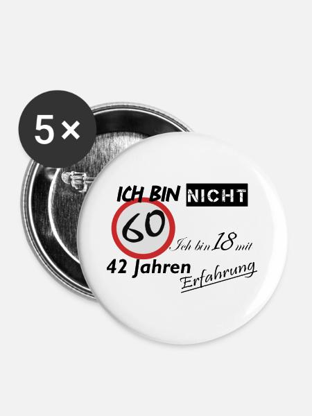 60-Sekunden Timer Design - Buttons groß 56 mm (5er Pack) - Weiß