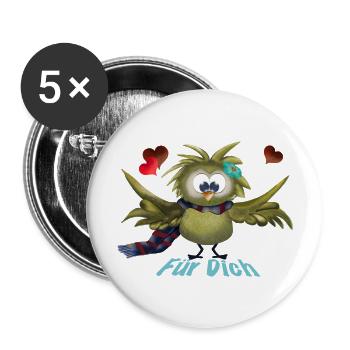Für Dich - Buttons groß 56 mm (5er Pack) - Weiß - Vorne