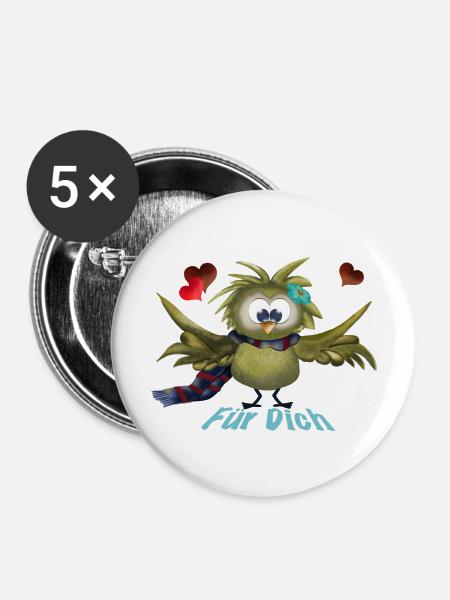 Für Dich - Buttons groß 56 mm (5er Pack) - Weiß
