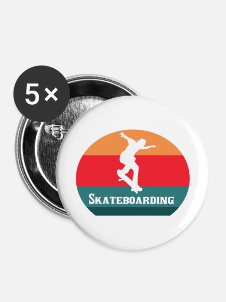 skateboarding - Buttons groß 56 mm (5er Pack) - Weiß