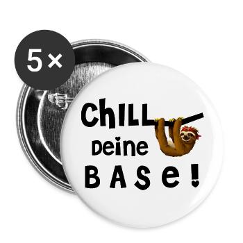 Chill Deine Base - Buttons groß 56 mm (5er Pack) - Weiß - Vorne