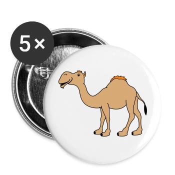 Chameau - Lot de 5 grands badges (56 mm) - blanc - Devant