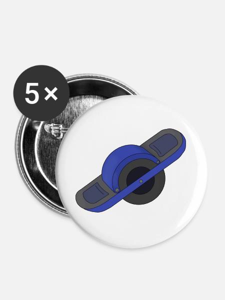Blau Ein Rad - Buttons groß 56 mm (5er Pack) - Weiß