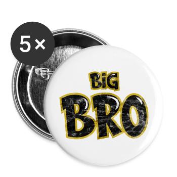 Big Bro frère aîné Frères et sœurs correspondants Famille - Lot de 5 grands badges (56 mm) - blanc - Devant