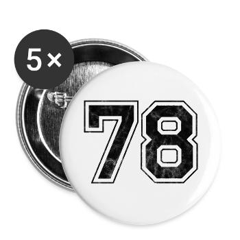 Numéro 78 - Lot de 5 grands badges (56 mm) - blanc - Devant