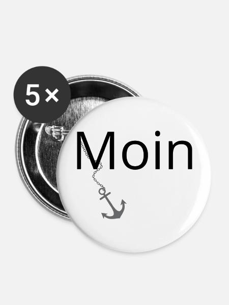 Moin - Buttons groß 56 mm (5er Pack) - Weiß