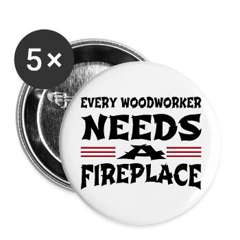 amériques maçon bûcheron abatteur arboriculteur - Lot de 5 grands badges (56 mm) - blanc - Devant