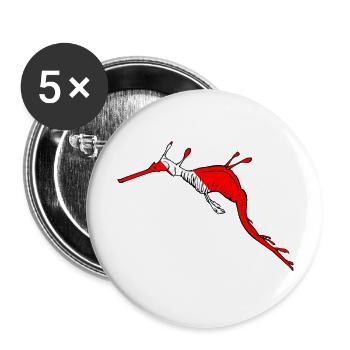 Kleiner Fetzenfisch von Scuba.Style - Buttons groß 56 mm (5er Pack) - Weiß - Vorne