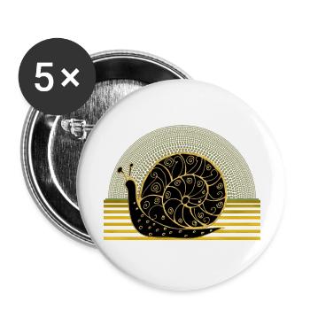 Snail - Buttons large 2.2''/56 mm (5-pack) - white - Front