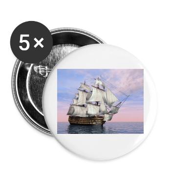 Voilier historique HMS Victory - Lot de 5 grands badges (56 mm) - blanc - Devant