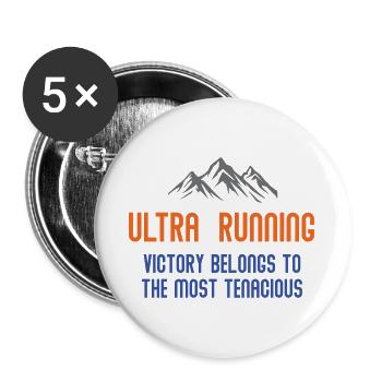 Ultra RunningVictory Belongs to the Most Tenacious - Buttons large 2.2''/56 mm (5-pack) - white - Front