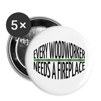bûcheron charpentier blague couper du bois - Lot de 5 grands badges (56 mm) - blanc - Devant