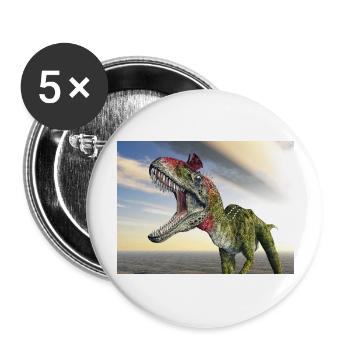 Dinosaurier Cryolophosaurus - Buttons groß 56 mm (5er Pack) - Weiß - Vorne