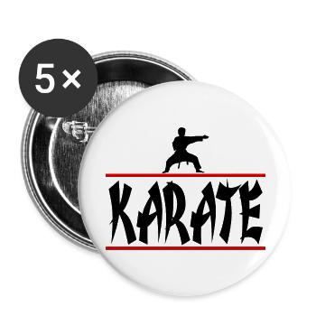 Karate Roter Balken - Buttons groß 56 mm (5er Pack) - Weiß - Vorne